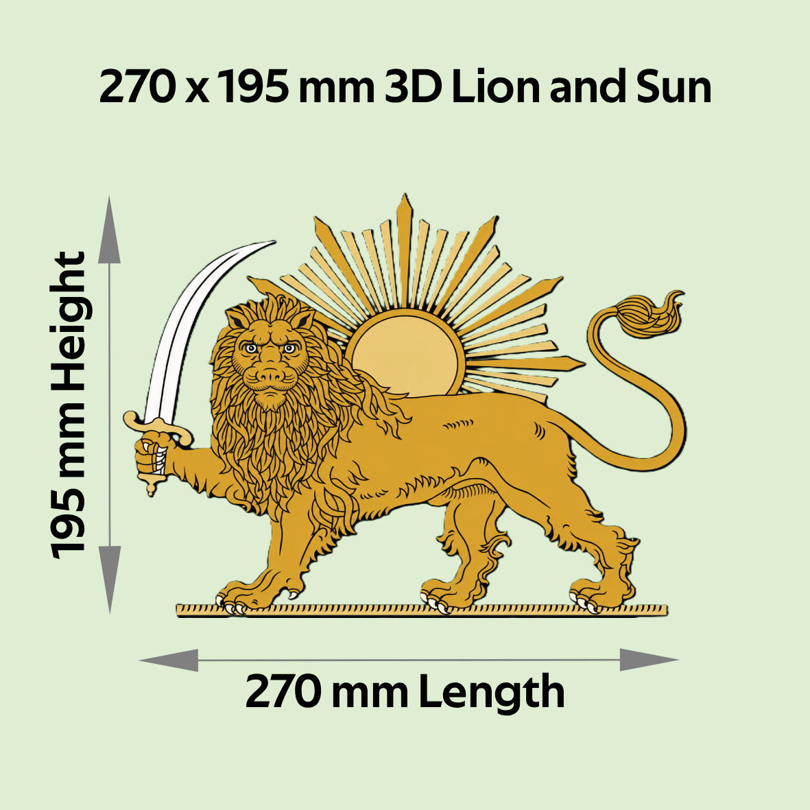 3D Lion and Sun Sticker<br>(Large Size)