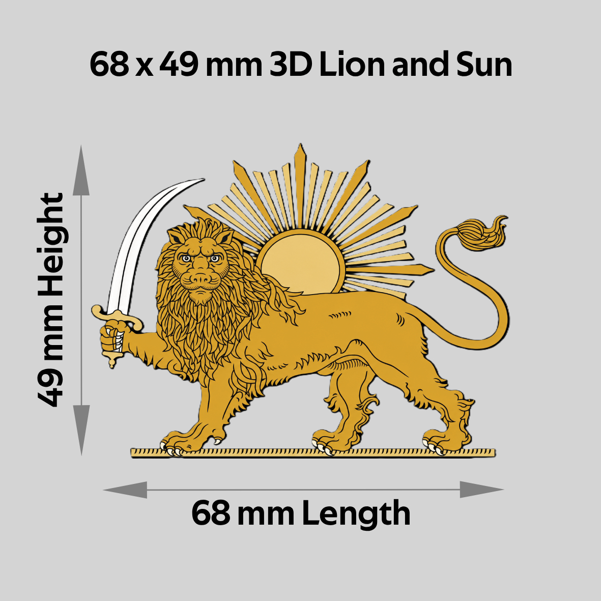 3D Lion and Sun Sticker<br>(Small Size)