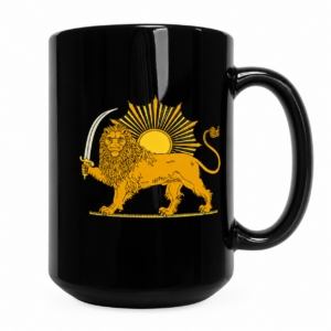 Parcham Lion and Sun Black Mug